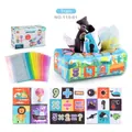 Baby sensory tissue box toy with colorful scarves and train theme plush storage box - Train / 16-Piece Set (1 Box + 3 Plush Tissues + 12 Scarves)