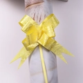 Yellow ribbon pull bow with gold-edge rose embossing for festive gift wrapping - Yellow Rose