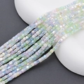 2mm square crystal glass beads in macaron iridescent colors for DIY jewelry making - Multicolor 1 (Pink Purple AB)