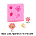Pink silicone mold with fish and lotus designs including finished resin pieces - 1# (Lotus/Seedpod) / Pink