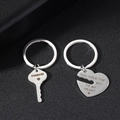 Couples stainless steel key and heart keychain set with Forever engraved message - Couple Style