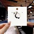 Detail of cute panda enamel brooch pin with golden edges and black white colors - 89*Panda Butt Up Pin