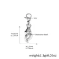 Silver conch shell stainless steel charm pendant with lobster clasp for necklaces - Steel Conch Pendant (D285)