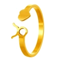 Golden Taurus zodiac open ring with heart detail and polished metallic finish - Adjustable Open / Taurus / Gold