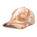 Fashionable tie-dye baseball cap in metallic bronze and white with a curved brim design - Adjustable / 8# Light Brown Tie-dye