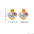 Acrylic teacher earrings featuring rainbow apples pencils and alphabet charms for gift - D46-Multi Element Combination