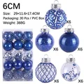 Set of 30 blue 6cm Christmas balls with glitter and spiral patterns for tree decoration - 30 Pieces Set (6cm) / Sapphire Blue