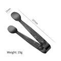 Black stainless steel sugar tongs with rose pattern 107mm long 19g weight variant - Rose Pattern Style / Black