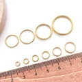 Double-layer stainless steel split rings in various sizes for DIY jewelry making with ruler - Double Layer-0.7x5mm / Gold