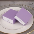Purple drawer jewelry box with white ribbon handle in a high-quality still life setup - 8*8*3.2CM / Purple + White