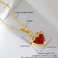 Red heart zircon cross necklace with gold plated wavy chain for women's fashion - 2*1.3cm Gold Plated Red Heart NAC07-9