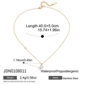 Collana in acciaio al titanio dorato con perla e ciondolo a croce per le donne - Stile Perla Singola (JDN0108011)
