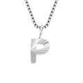 Elegant silver stainless steel necklace featuring a letter P pendant on a classic box chain - P-Steel Color