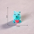 Mini figurine capybara bleu lumineux avec cœur rouge, décor en résine de 2cm - Couleur Solide / Bleu Solide-Tenant un Cœur