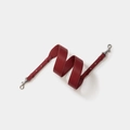 Dark red lychee pattern leather replacement strap with silver lobster clasps - Dark Red Silver
