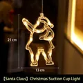 Hanging warm white LED Santa Claus window light decoration, dimensions 21cm by 13cm - Santa Claus