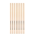 Set of 8 minimalist HB natural wood pencils with a hexagonal barrel for students - HB / Without Eraser / Inscribed Natural Wood Color