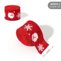 Ruban de Noël rouge avec Père Noël et flocons, rouleau de 2m de long et 4,8cm de large - Père Noël Rouge/2m