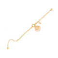 Golden stainless steel shell and fish charm bracelet with lobster clasp and chain - 4# Sea Fish
