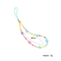 Colorful beaded phone strap with flower charms measuring 28cm length and weighing 3g - Multicolor Bead Plastic Flower