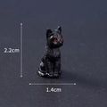 Black resin cat figurine with red eyes for Halloween desktop decor, 2.2cm height - No.14 Resurrection Black Cat