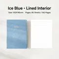Ice blue A6 portable pocket notebook with gold NOTES text and lined inner pages - Ice Blue