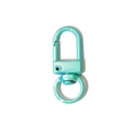 Iridescent cyan spring gate ring in metal alloy for DIY keychains and accessories - UV Gem Green