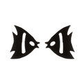Minimalist black fish-shaped stainless steel stud earrings with matte finish on white background - Angel Fish / Black
