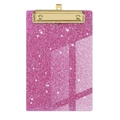 Chic pink glitter acrylic clipboard with a premium polished gold metal flat clip - Glitter - Fuchsia