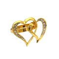 Elegant gold double heart napkin ring with sparkling crystals for wedding decor - Style 10-Interlocking Hearts with Rhinestones