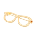 Spilla moderna a montatura di occhiali dorata con finitura in metallo lucido minimalista - Oro