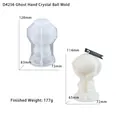 Detalle del molde de silicona mano de esqueleto con bola de cristal y la pieza terminada - Molde de Bola de Cristal de Mano de Fantasma