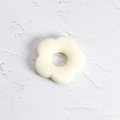 Creamy white five-petal acrylic flower bead charm for DIY necklaces and jewelry making - Off White