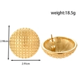 Orecchini tondi dorati con motivo a scacchi geometrici e dettagli sulle dimensioni - Stile a Trama a Rilievo a Traliccio Rotondo (ER-1545)