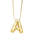 Polished 18K gold balloon letter A pendant necklace with elegant box chain for women - Letter A