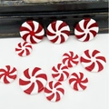 Assorted sizes of red and white acrylic swirl candy ornaments for Christmas decoration - 2.5cm / Red White Round Candy