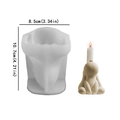 Cute dog shaped silicone candle mold with finished beige candle dimensions 8.5x10.7cm - Big Ear Dog Mold