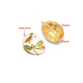 Gold-plated stainless steel oval pendant with white enamel and green dragonfly motif - Dragonfly / 25*35mm / Green