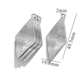 Polished silver stainless steel rhombic pendant with hammer texture and 49.5mm length - Diamond / Silver