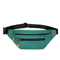 Green high capacity Oxford cloth waist bag with adjustable strap and multiple zip pockets - Green