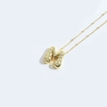 Gold-plated letter M pendant necklace with sparkling pavé crystals on a fine bead chain - Style M