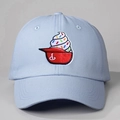 Light blue cotton baseball cap featuring colorful ice cream embroidery and adjustable strap - One Size / Sky Blue