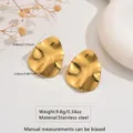 Irregular wavy gold stainless steel earrings with starfish sea-inspired geometry - Stainless Steel Irregular Wave Dangle