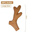 Large 18cm dog chew toy with deer antler shape and wood-plastic composite texture - Wood-plastic Antler / Large (18cm)