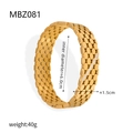 Golden honeycomb hollow bangle with side crystal inlay for women, 1.5cm width - Thin Stripe Texture Style (Z081)