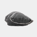 Détails du béret en jean gris anthracite avec bords effilochés et effet délavé - Taille Unique (57cm) / Noir