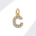 Elegant gold letter C pendant featuring micro-set sparkling cubic zirconia crystals - Gold (Letter C)
