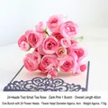 Deep pink artificial camellia bouquet with 24 flower heads and 40cm stem length - Deep Pink