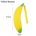 Cute yellow banana silicone pencil case for students with wrist strap 21.4x10cm - Plain Banana