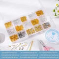 DIY jewelry making kit with gold and silver alloy accessories in a 24-grid organizer - 15-Grid Metal Findings Set with Tools
